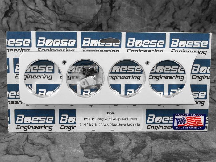 Boese Engineering 1941-1948 Chevy Car Billet Aluminum 4 Gauge Insert