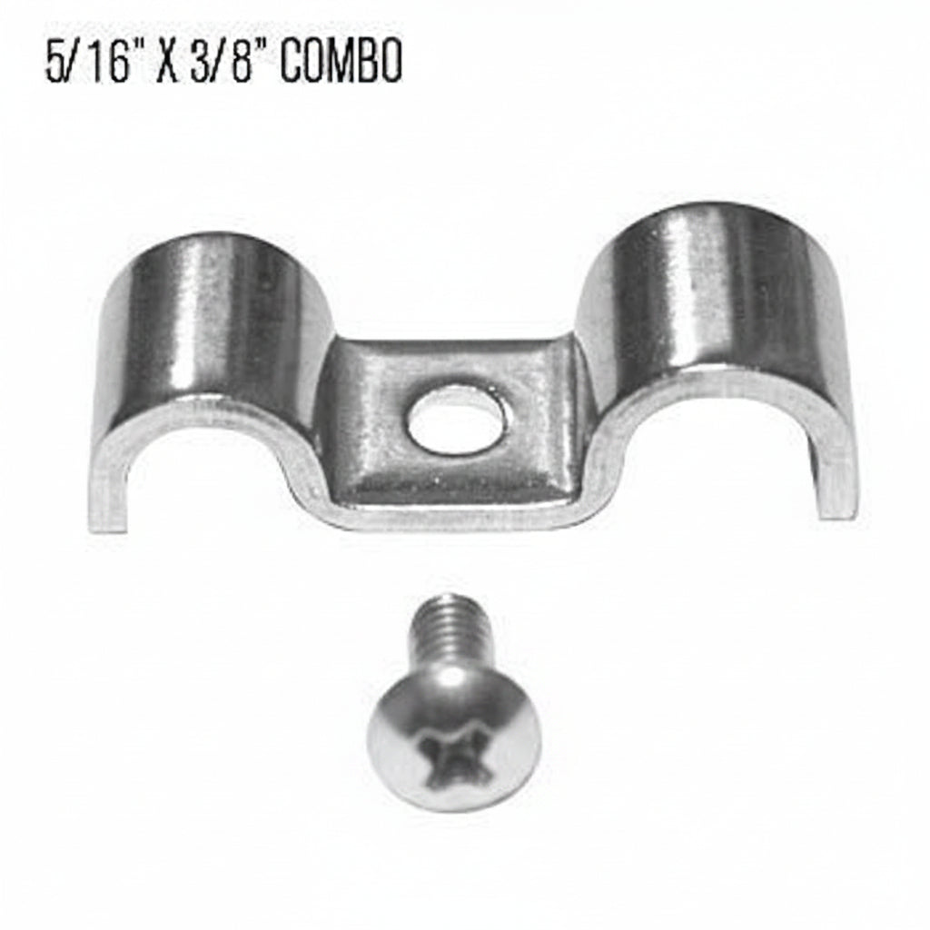 Kugel Komponents Double Clamp for 5/16 Inch x 3/8 Inch Line Combos - 6 Pack
