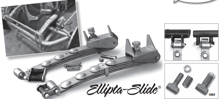 Posies Ellipta-Slide Quarter Elliptic Spring Perch Kit (3" Stud Length) (Pair)