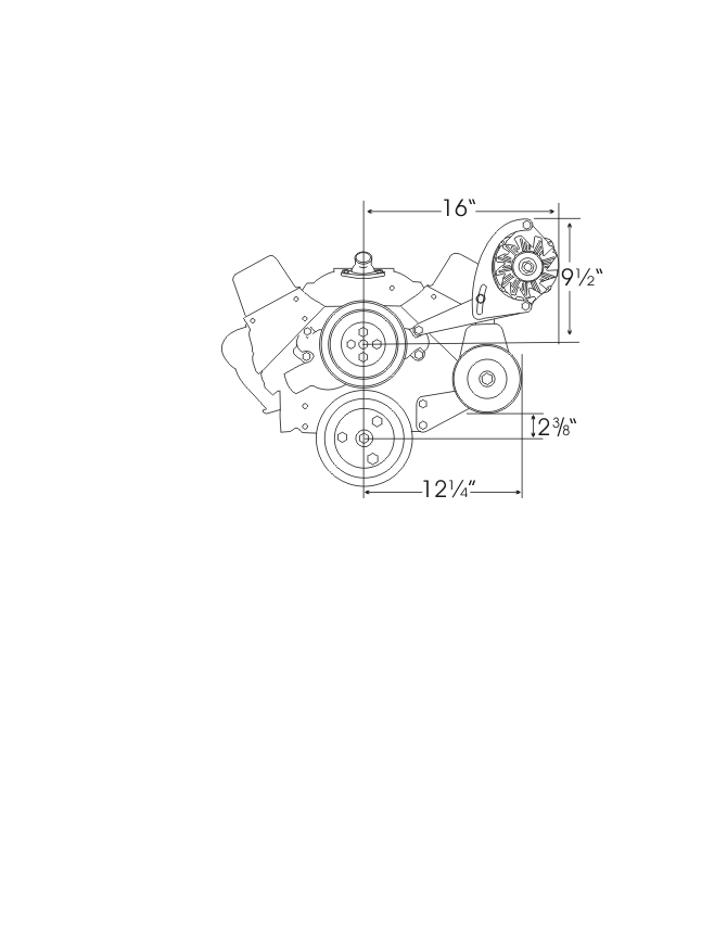 Alan Grove Components Small Block Chevy 1964-68 Chevelle Alternator and Power Steering Pump Bracket, Short Water Pump, Driver Side 600L