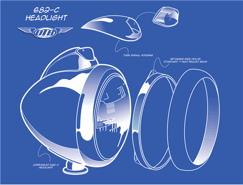 OTB Gear Classic 682-C Headlights (Pair)