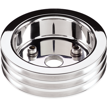 Billet Specialties Polished Aluminum Crankshaft Pulley for Small Block Chevy
