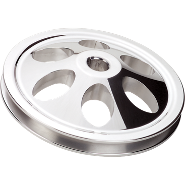 Billet Specialties Polished Aluminum Power Steering Pump Pulley for Saginaw Keyway Style Pumps