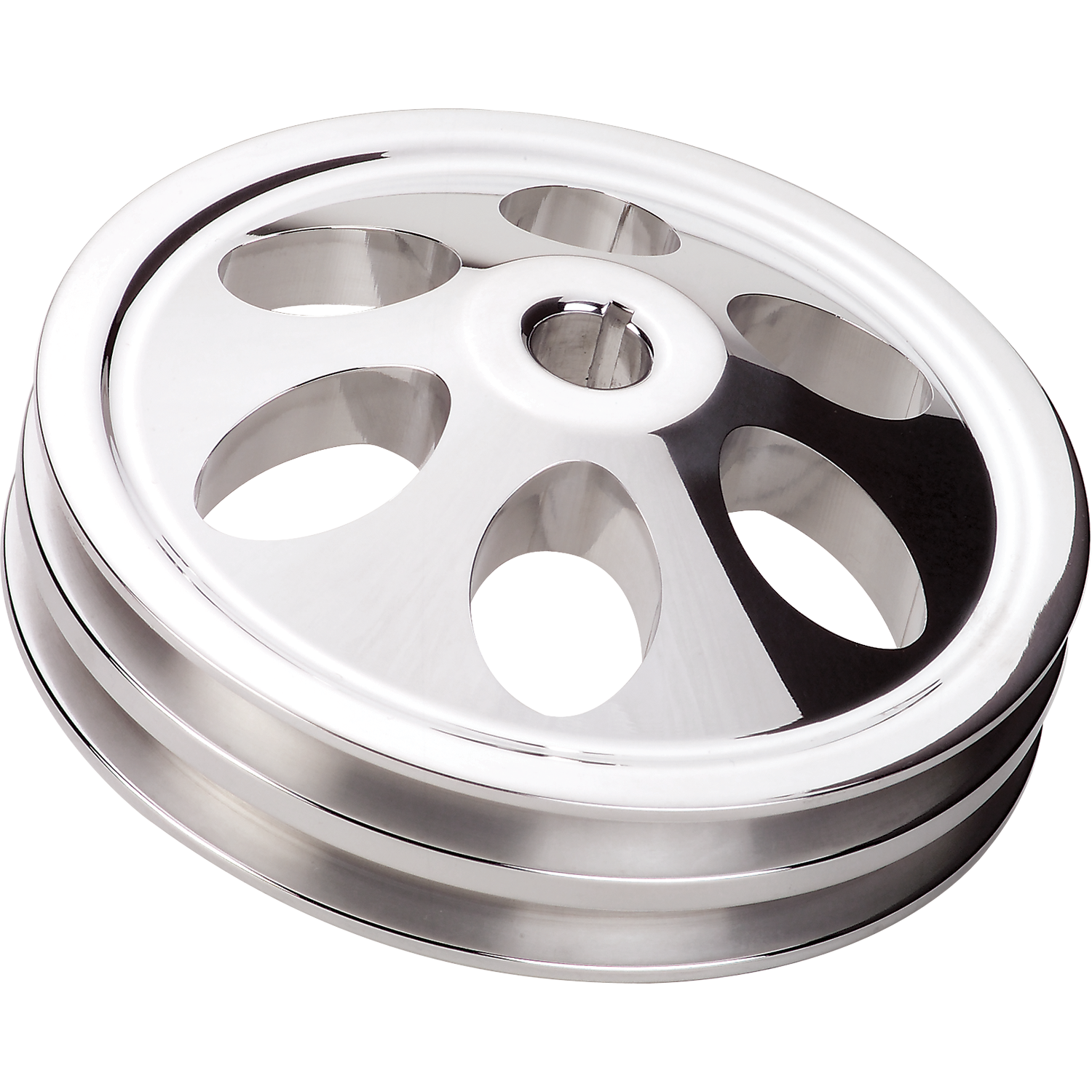 Billet Specialties Polished Aluminum Power Steering Pump Pulley for Saginaw Keyway Style Pumps
