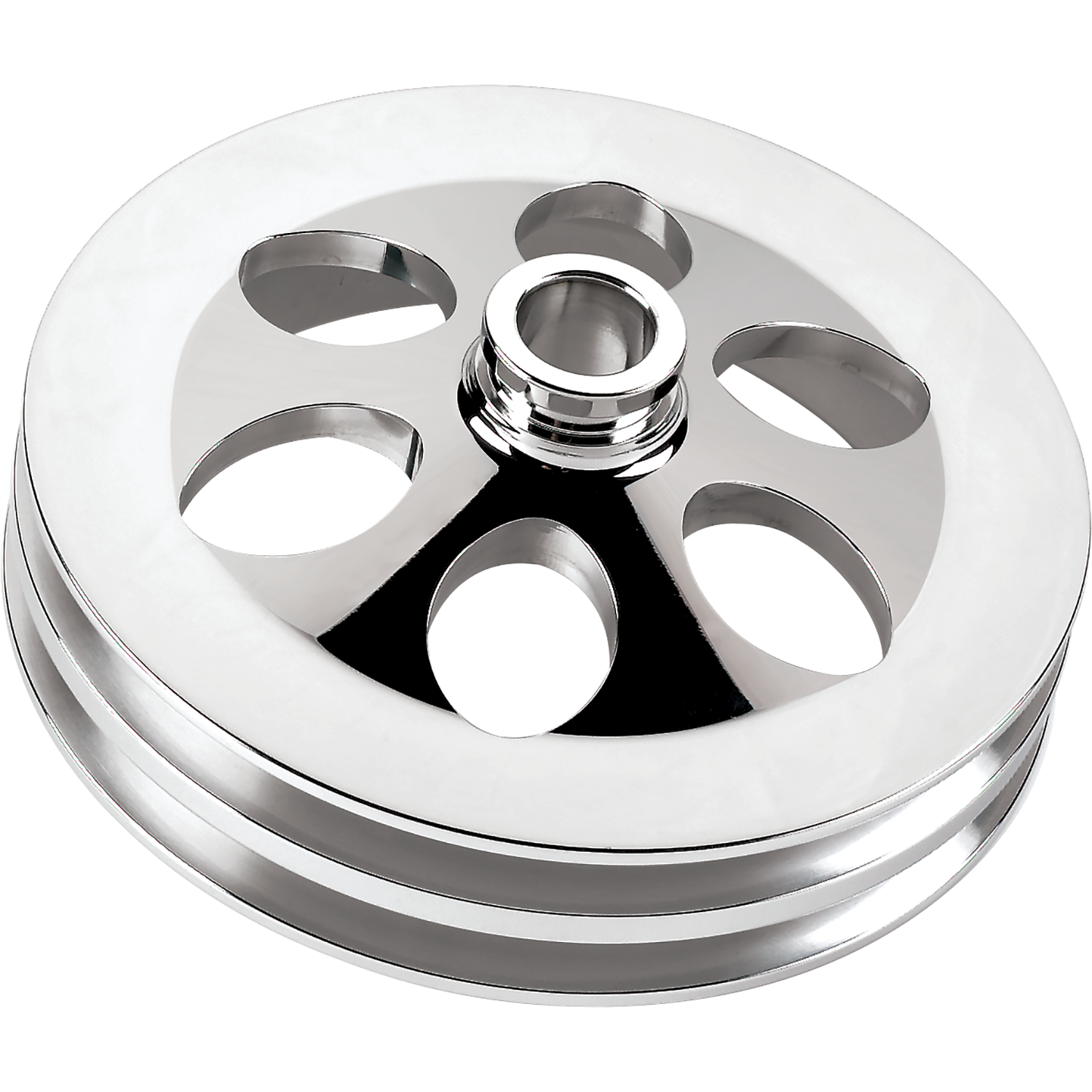 Billet Aluminum V-Groove GM Type 2 Power Steering Pulley, 6" Diameter, Long Pump
