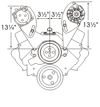 Alan Grove Components Small Block Chevy Alternator Bracket, Short Water Pump, Multiple Carbs, Driver Side 202L