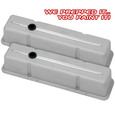 Billet Aluminum Small Block Chevy Streamline Valve Cover, (Pair), Tall (3-3/4")