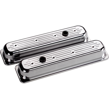Billet Aluminum Center Bolt Chevrolet Ball Milled Valve Cover, (Pair)