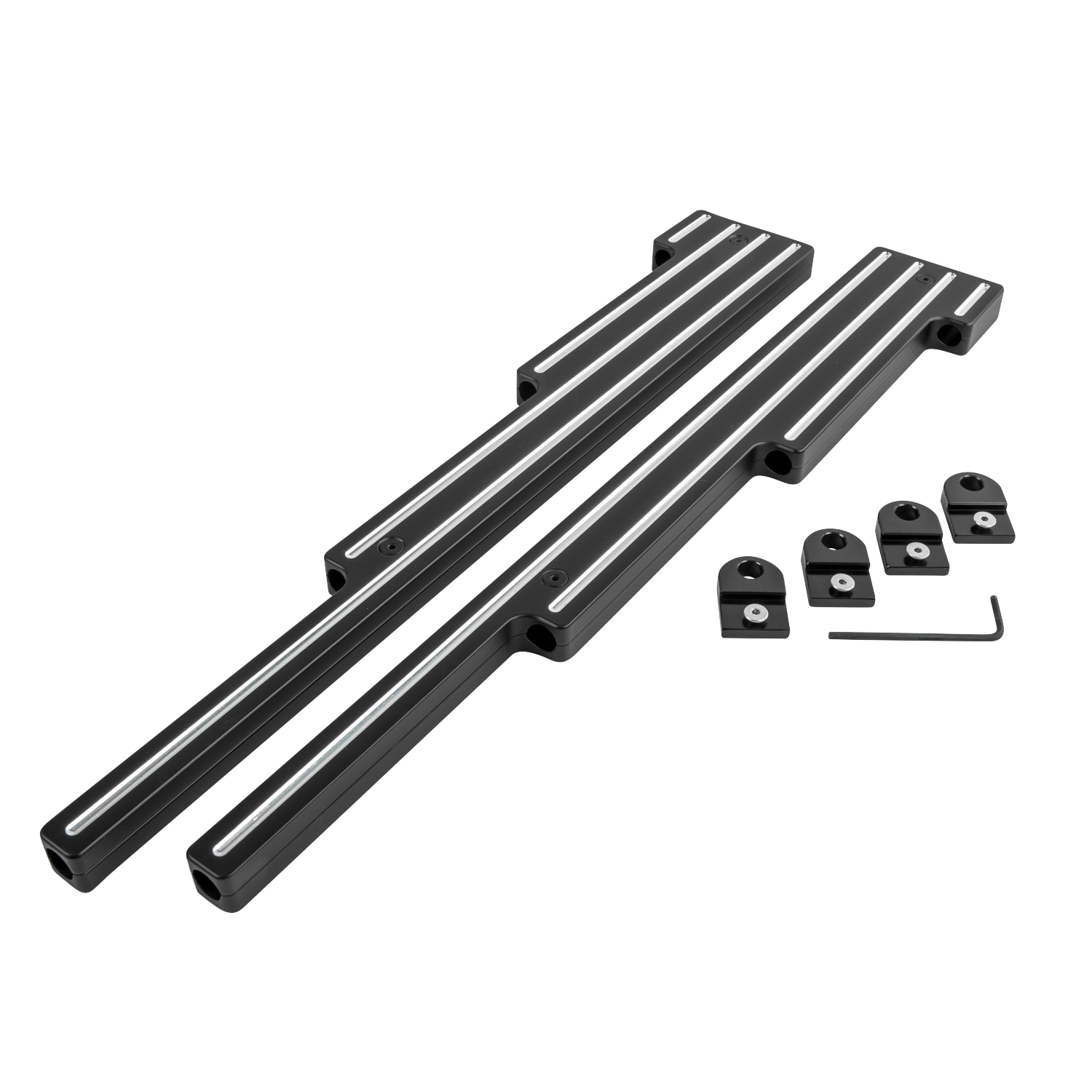 Billet Aluminum Polished Universal Spark Plug Wire Looms, Pair