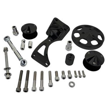 Billet Specialties Small Block Chevy Top or Mid Mount - AC Add-On, Polished or Black