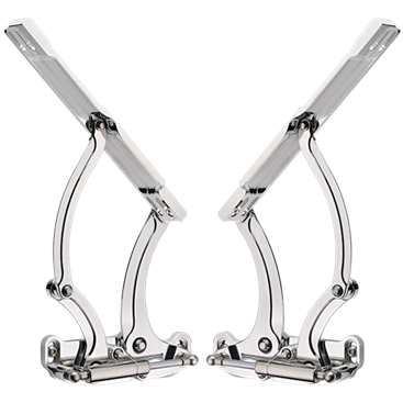 Billet Specialties 1965-67 Chevelle-El Camino and 1967-69 Camaro Hood Hinge Kit, Gas Springs Included (Pair)