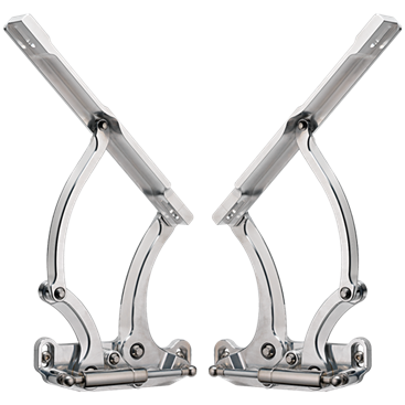 Billet Specialties 1965-67 Chevelle-El Camino and 1967-69 Camaro Hood Hinge Kit, Gas Springs Included (Pair)