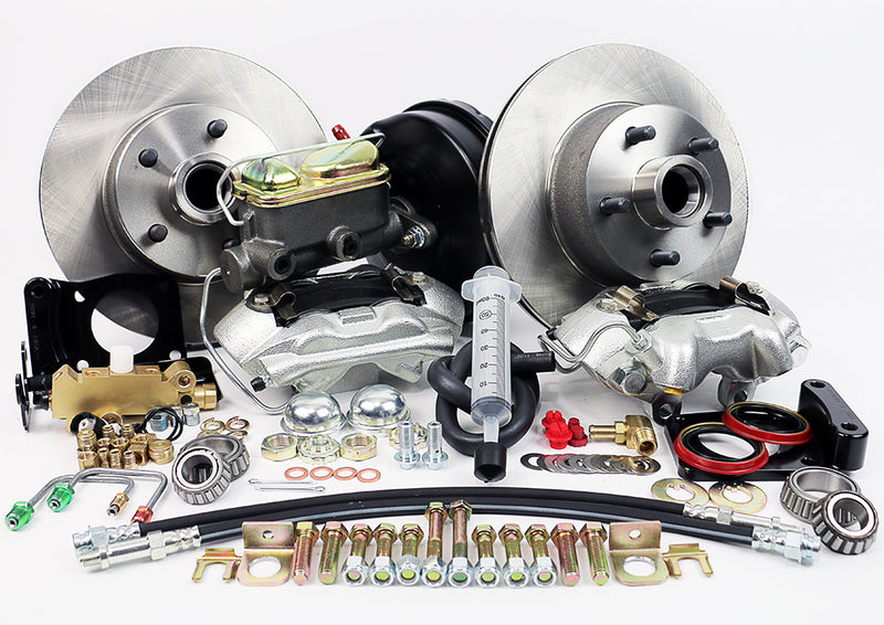 1971-73 MUSTANG , 71-73 MERCURY COUGAR (w/Automatic Trans) - 9" Single Diaphragm w/1" Dual Reservoir Master Legend Series Front Disc Brake Kit Power Brake Kit