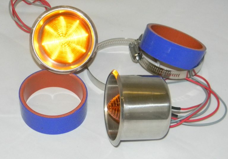 Watsons Recessed Amber or Red Beehive lights with Stainless Bezels