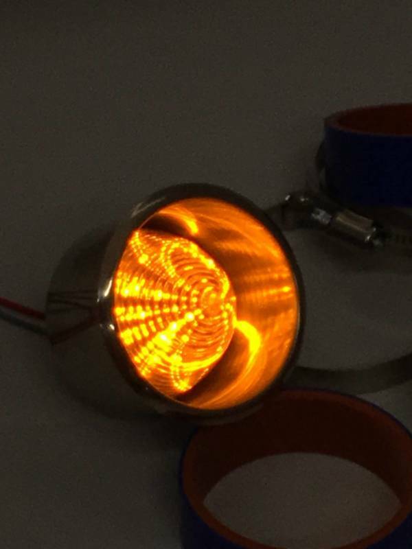 Watsons Recessed Amber or Red Beehive lights with Stainless Bezels