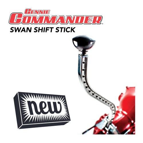 Gennie Shifter Commander Series 23" Swan Double Bend Shifter Stick