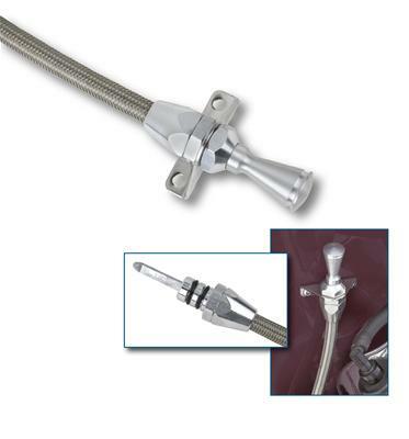 Lokar Hi-Tech Flexible Braided Stainless Transmission Dipsticks GM TH350 & TH400 Firewall Mount