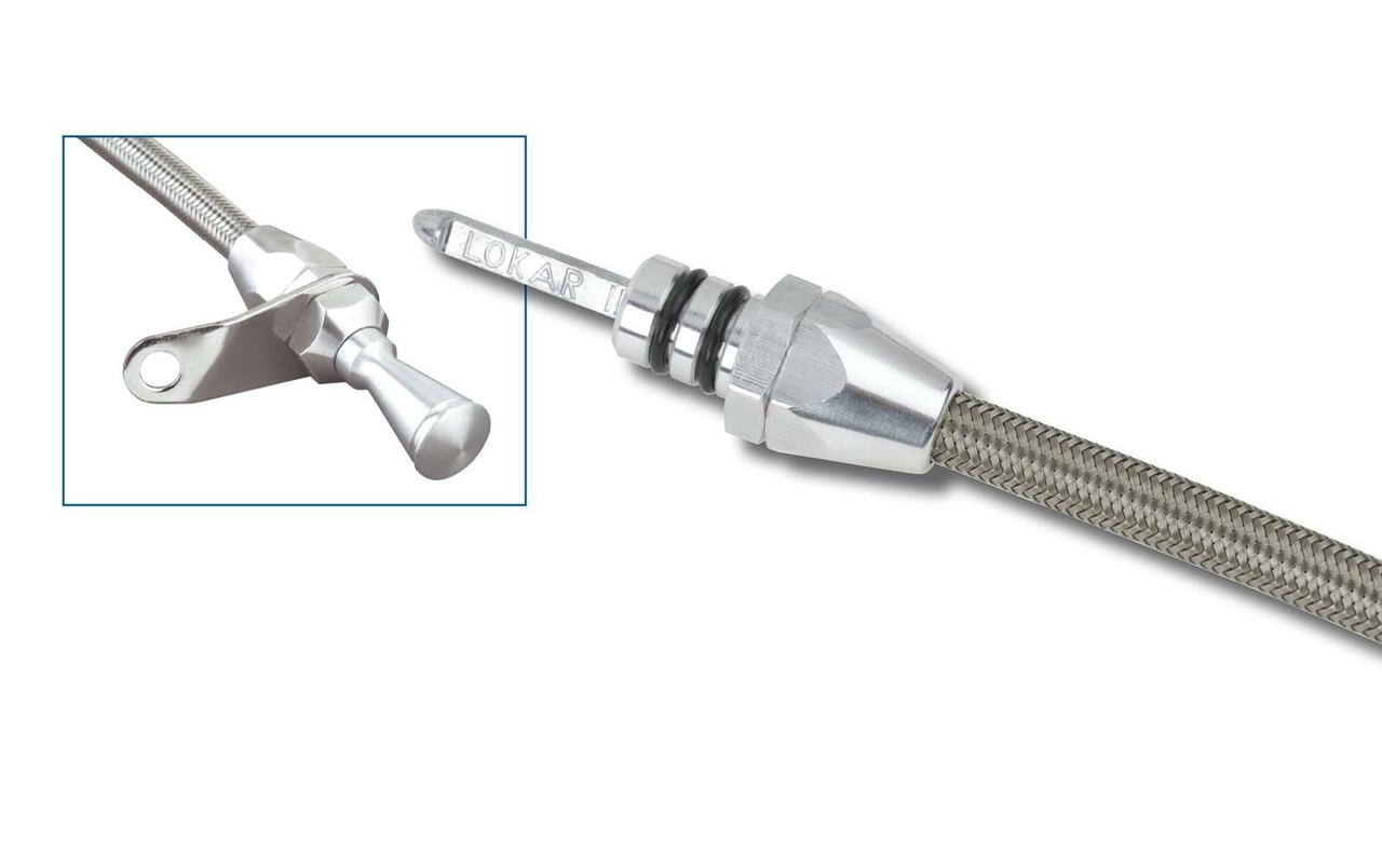 Lokar Hi-Tech Flexible Braided Stainless Transmission Dipsticks GM TH350 Transmount