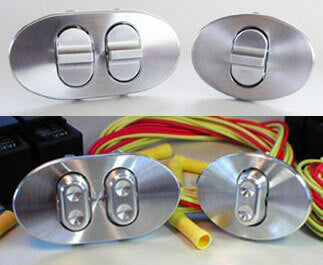 Watsons Oval Billet Power Window Switches Oval Single, Dimpled Brushed