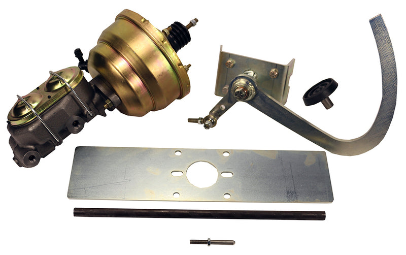 UNDERCAR MOUNTED (Includes brake pedal asm, master cylinder & booster) - WELD-IN Universal Brake Pedal Assembly 7" DD, 1" Bore