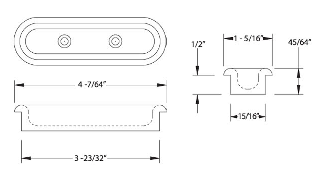 Lokar Billet Aluminum Arm Rest Door Pulls- Oval or Crescent