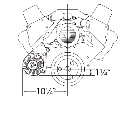 Alan Grove Components LT-1 Chevrolet Low Mount Alternator Bracket, Passenger Side 227R