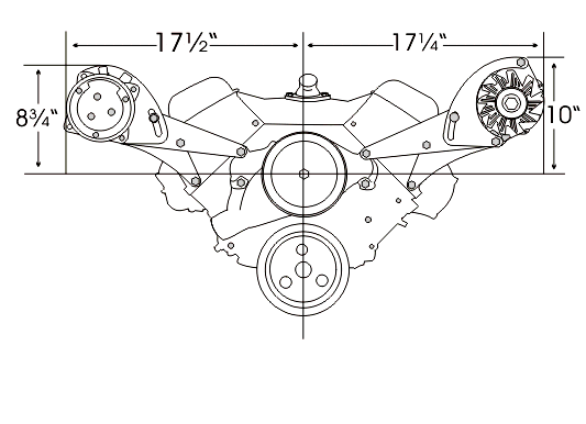 Alan Grove Components Big Block Chevy Alternator Bracket, Short Water Pump, Low Profile, Driver Side 218L