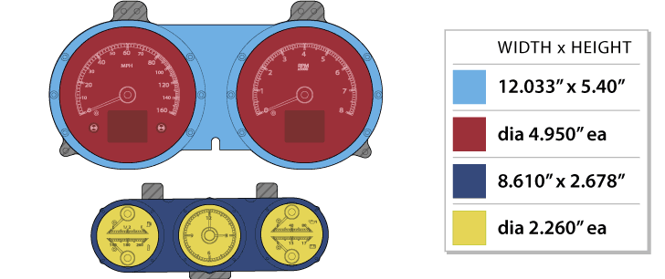 1967 Chevy Camaro with Console Gauges HDX Instrumetns