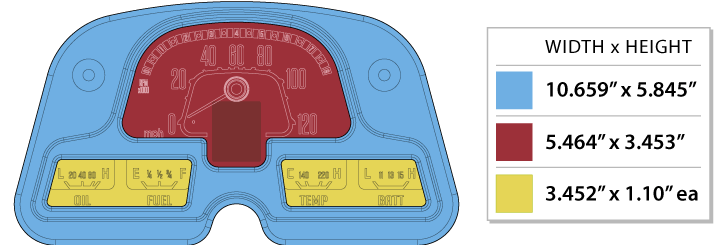 1962-84 Toyota FJ Dakota Digital RTX Gauges