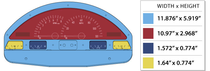 1956 Ford Pickup Dakota Digital VHX Gauges