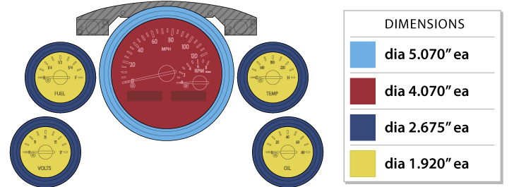 1956 Ford Car VHX Gauge System