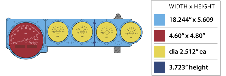 1970-74 Mopar E-Body: Challenger & Barracuda Dakota Digital VHX Gauges