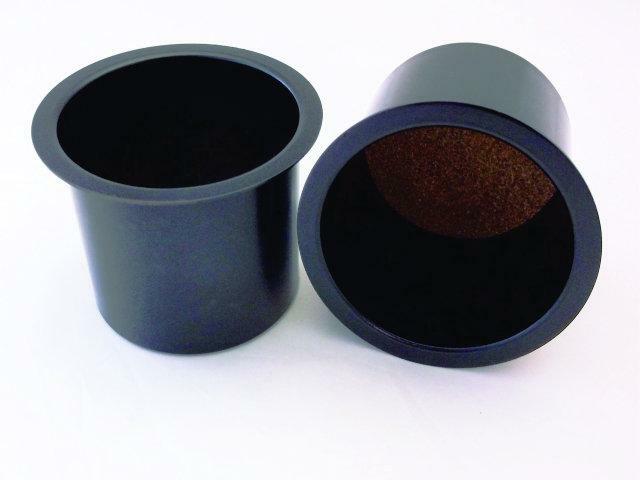 Trique Black Aluminum Cup Holders (Pair)