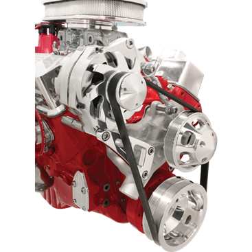 Billet Aluminum Small Block Chevy Alt Bracket, Long Pump, Top Mount, Passenger Side