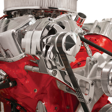 Billet Aluminum Big Block Chevy Alt Bracket, Long Pump, Top Mount, Passenger Side