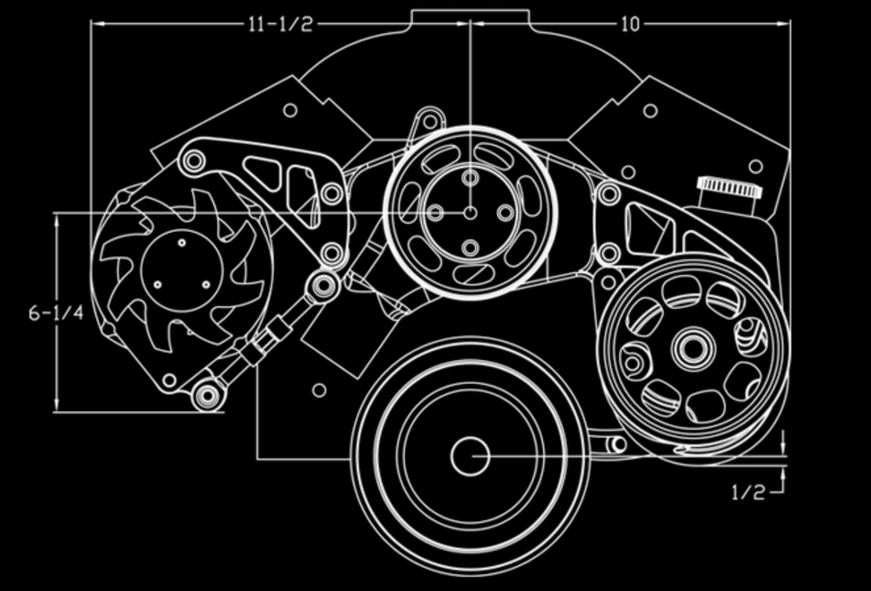 Billet Specialties Small Block Chevy Mid Mount - Alternator Kit Only, Polished or Black