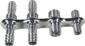 TBI 4 Way Inline A/C and Heat Bulkhead with Push On Heater Fittings
