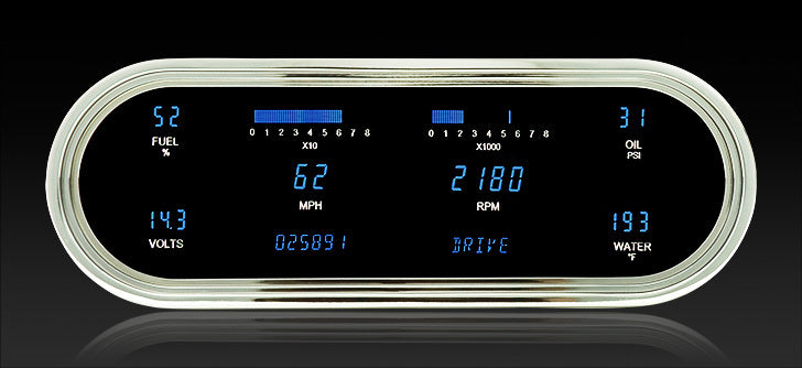 Dakota Digital Universal 4.25" x 12" Oval Digital VFD3 Gauges