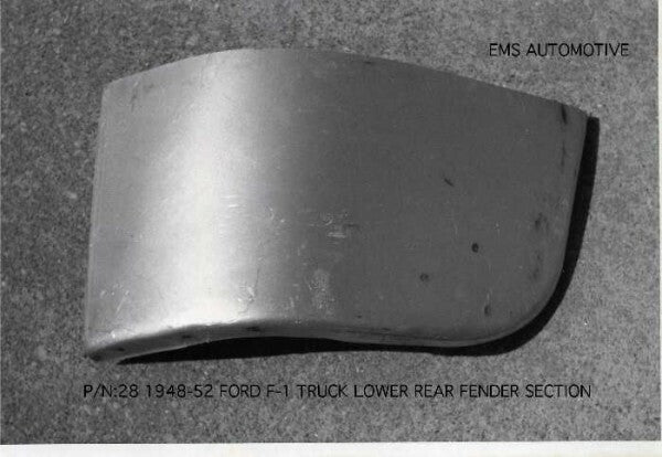 1948-52 Ford F-1 Truck Front Fender Lower Rear Repair Section