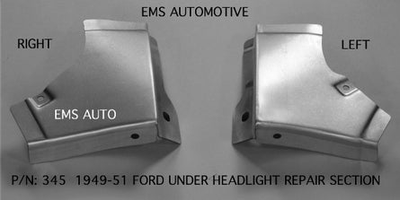 1949-51 Ford Upper Headlight Repair Panel