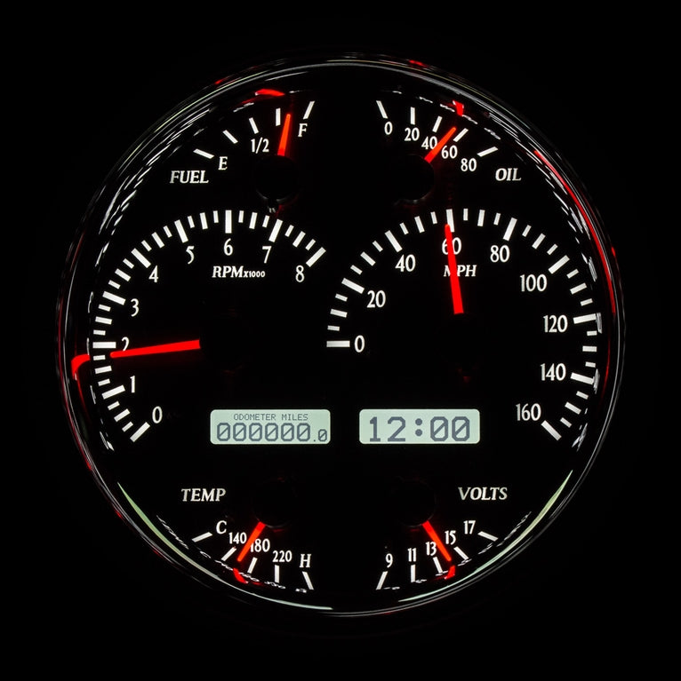 Dakota Digital Universal Single 7" Round, Analog VHX Gauge