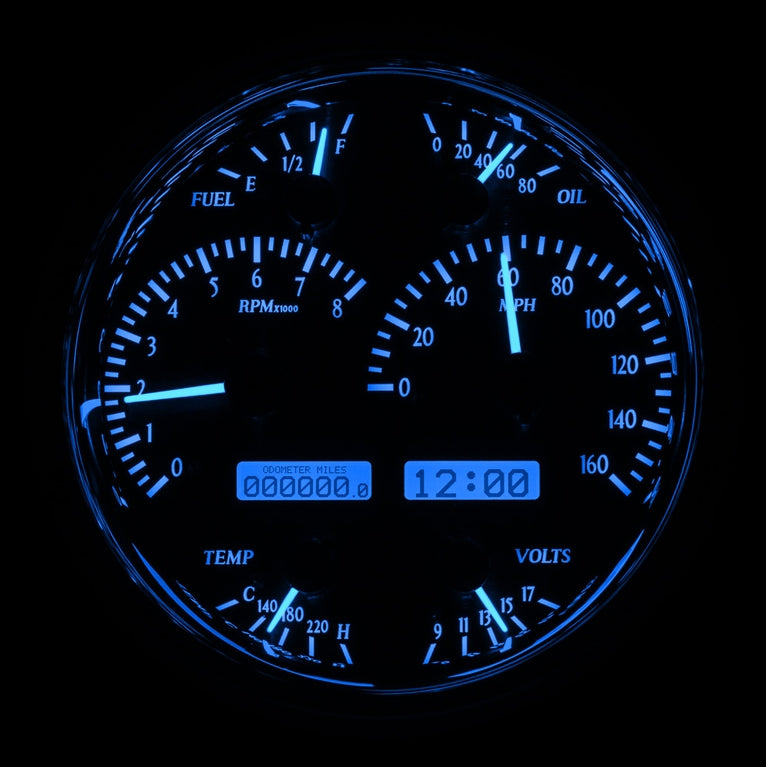 Dakota Digital Universal Single 7" Round, Analog VHX Gauge