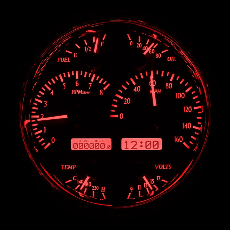 Dakota Digital Universal Single 7" Round, Analog VHX Gauge