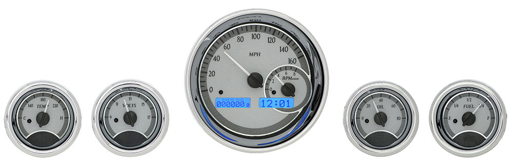 Dakota Digital Universal Five Gauge Round, Analog VHX Gauges (1, 5-1/2" and 4, 3" Ganges)
