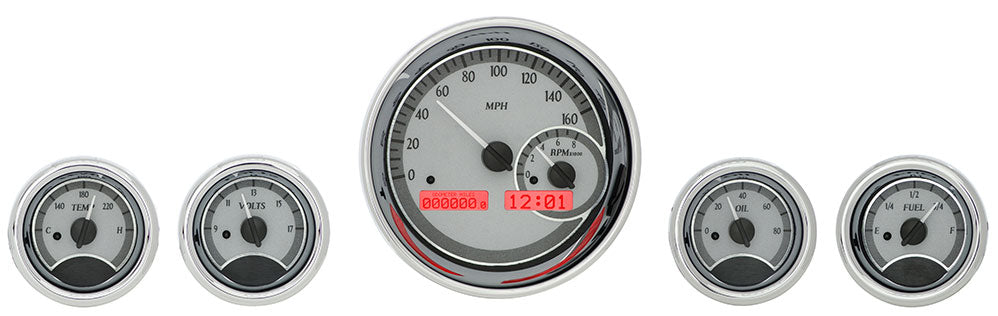 Dakota Digital Universal Five Gauge Round, Analog VHX Gauges (1, 5-1/2" and 4, 3" Ganges)