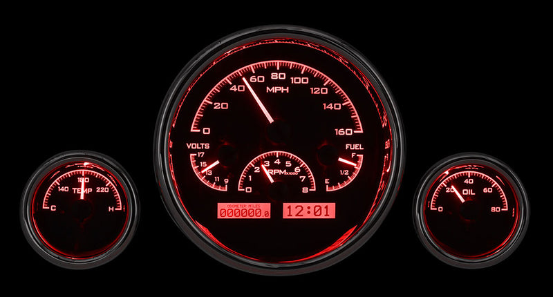 Dakota Digital Universal Triple Round, Analog VHX Gauges