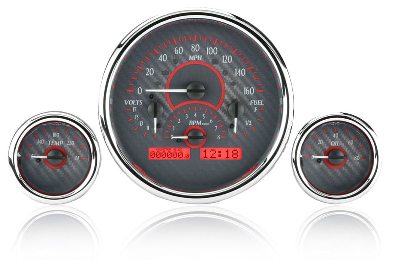 Dakota Digital Universal Triple Round, Analog VHX Gauges