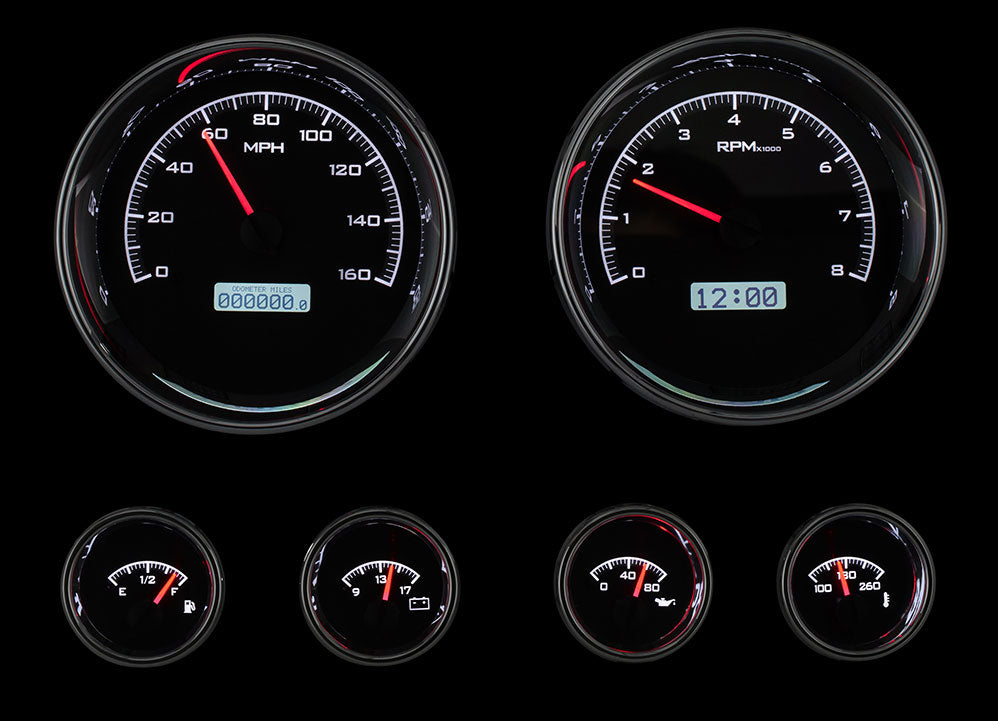 Dakota Digital Universal Six Gauge Round Analog VHX Gauges