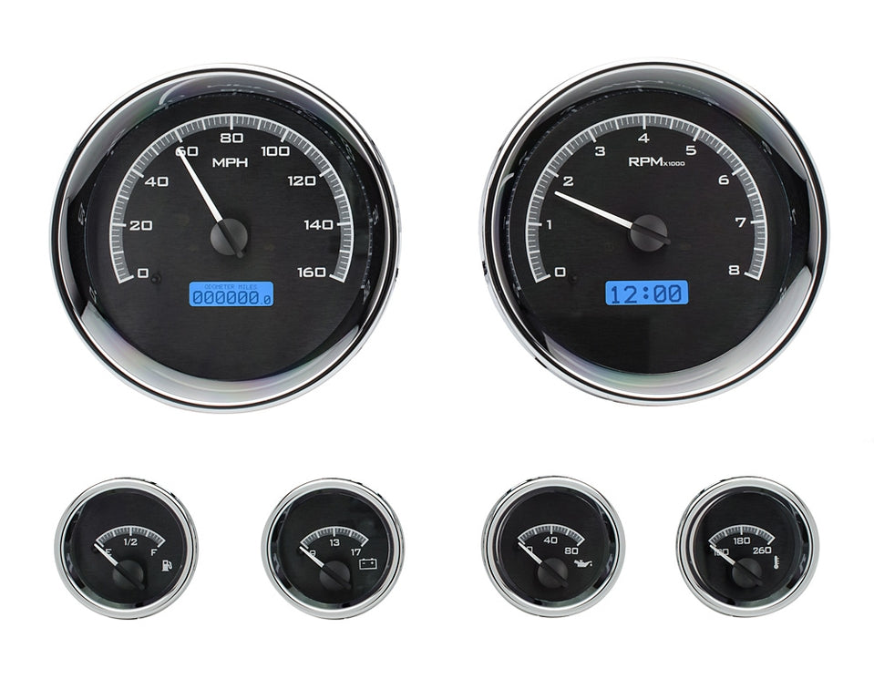 Dakota Digital Universal Six Gauge Round Analog VHX Gauges
