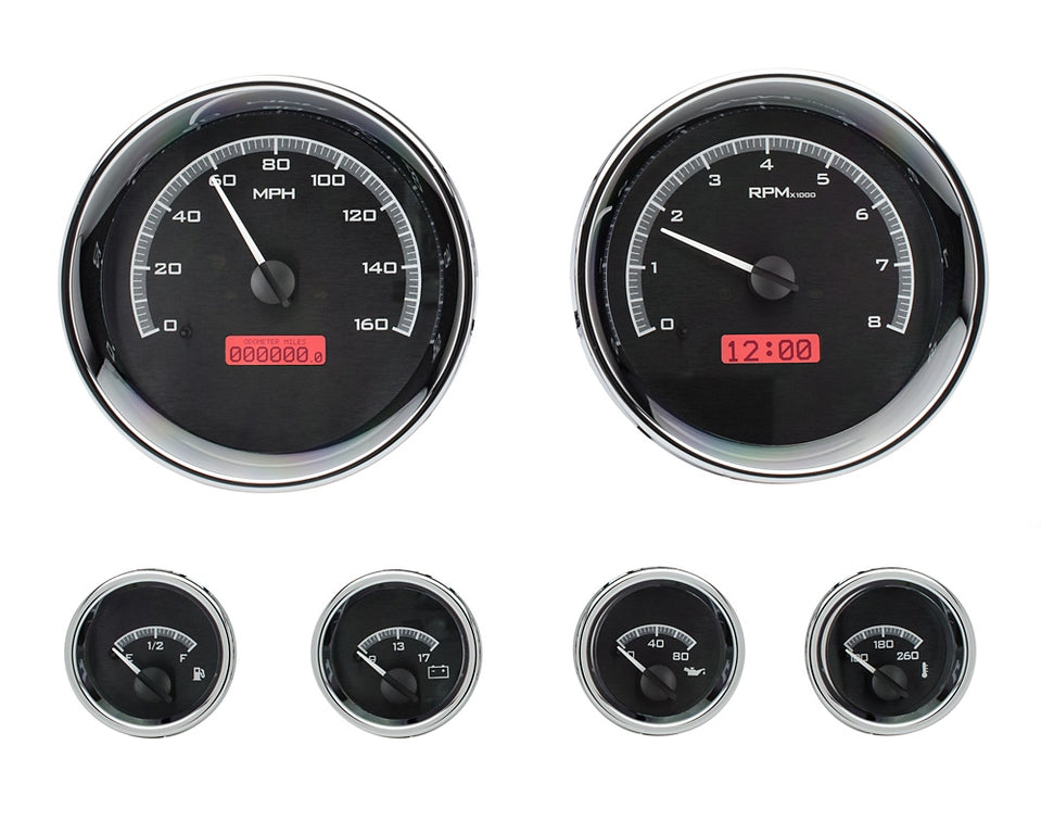 Dakota Digital Universal Six Gauge Round Analog VHX Gauges